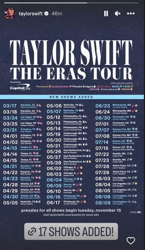 eras tour dates 2023