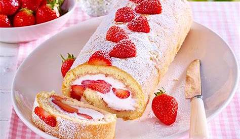 Erdbeer-Biskuitrolle mit Mascarpone | Recette | Gateau, Nourriture