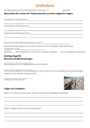 Erdbeben Unterrichtsmaterialien Lehrer24.de Materialsuchmaschine für Lehrerinnen und Lehrer