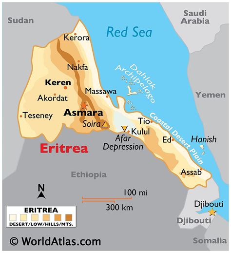 Landkarte Eritrea (Politische Karte) Karten und