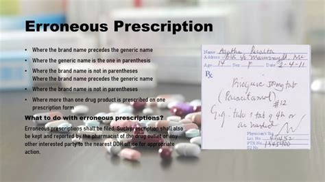 erroneous prescription meaning