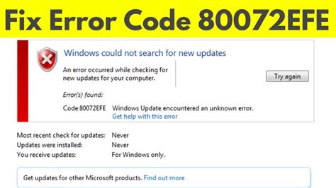 12 Cara Atasi Windows 7, 8 dan 10 Gagal Update Error Code 80072EFE NEWBIE