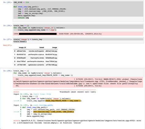 error 215 assertion failed python opencv