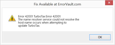 error 42001 turbotax