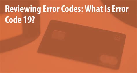 error code 19