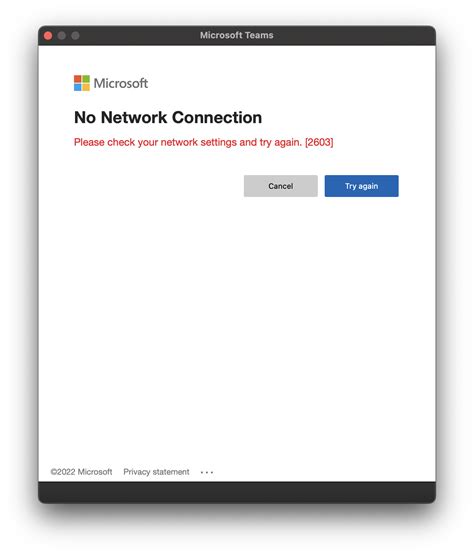 error code check network connection