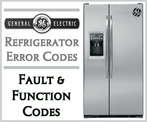 Error Codes On Ge Profile Refrigerator