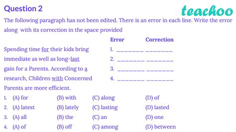 error correction examples class 10