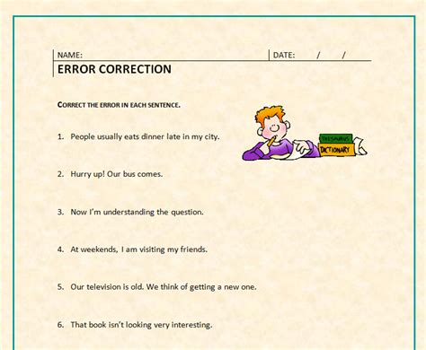 error correction examples with answers
