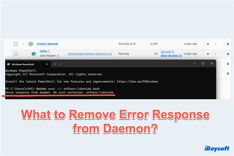 Error Error Response From Daemon Container Is Not Running