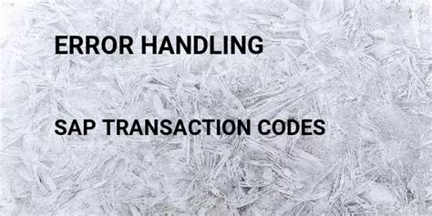 Error Handling Tcode In Sap