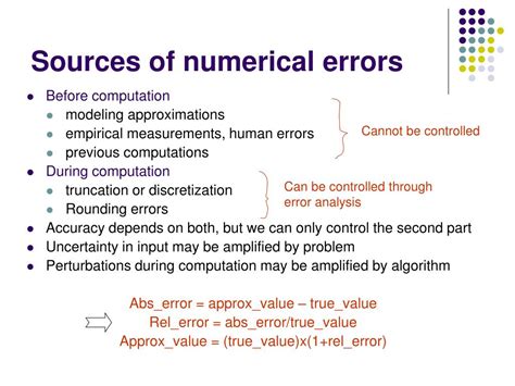 error in numerical computation