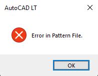 Error In Pattern File Autocad