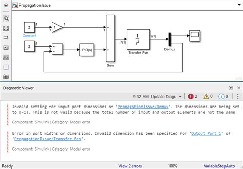 Error In Port Widths Or Dimensions In Simulink