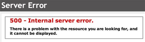 error internal server error 500