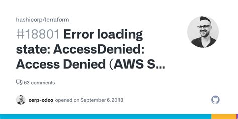 Error Loading State Accessdenied No Awsaccesskey Was Presented