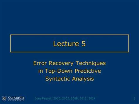 error recovery in syntax analyzer