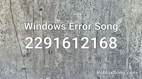 error song id roblox