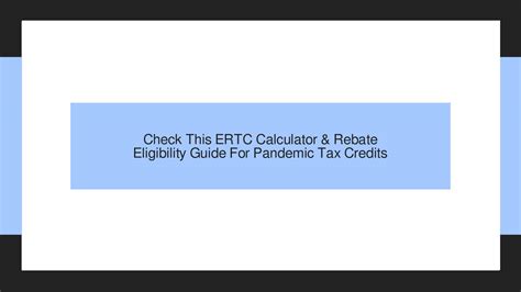 ertc tax credit calculator