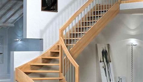 Escalier Bois 12 Tournant Double Quart Marches Structure