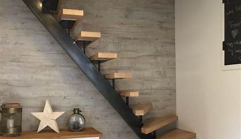 Escalier bois métal design moderne entrée rénovation