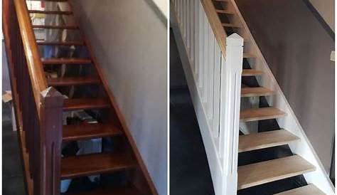 Rénovation escalier bois exotique. Gris et Patines bois