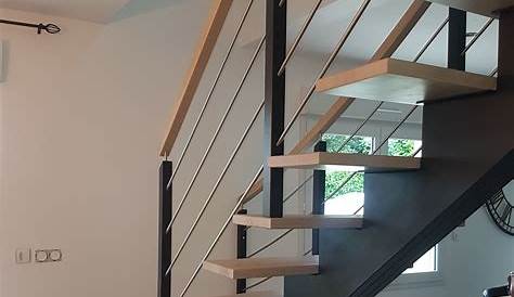 Escalier crémaillère métal & bois moderne Mecametal
