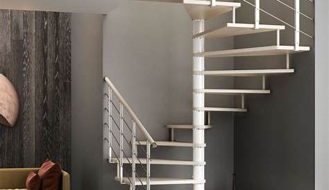 Escalier colimaçon carré gain de place helicoidal bois