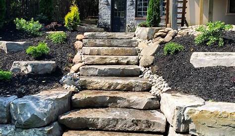 Escalier de jardin en pierre Atlantic beige Réalisation