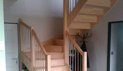 Escalier En Sapin Ou Hetre Double 1/4 Tournant Hêtre Chêne