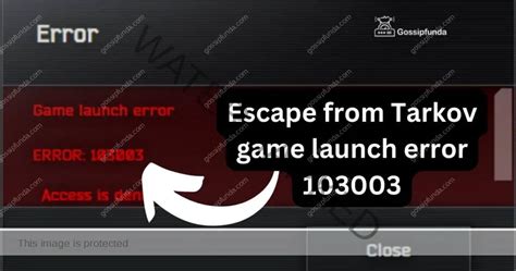 escape from tarkov launcher error 103003