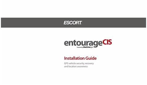 Escort Entourage Cis User S Guide