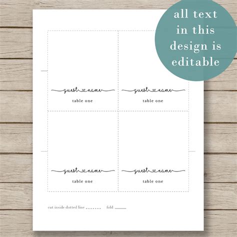 Escort Card Printable Template