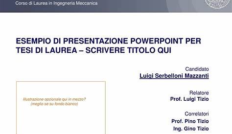 PPT - Tesi di Laurea in Ingegneria Meccanica PowerPoint Presentation