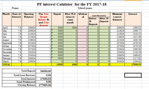 Calculation of PF for generating monthly challan YouTube