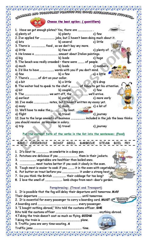 esl exercises for intermediate students