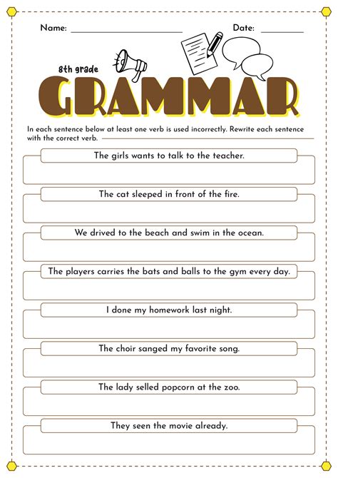 Esl Worksheets For 8Th Grade Printable