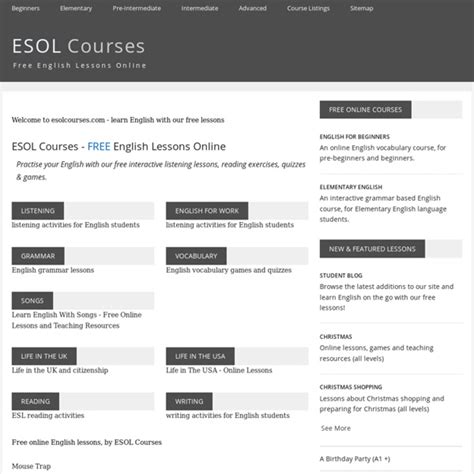 esol courses - free english lessons online