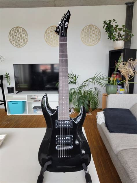 ESP LTD F10 Electric Guitar, Black, Belcat Complete Pedal Pack at