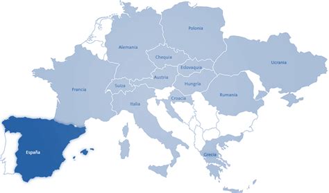 espana en el mapa de europa