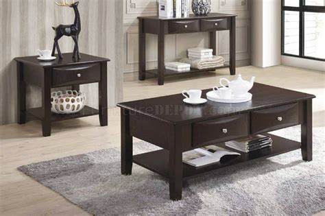Espresso Coffee Table And End Table Set