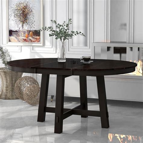 Espresso Dining Table With Leaf