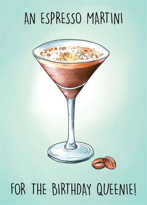 espresso martini birthday card