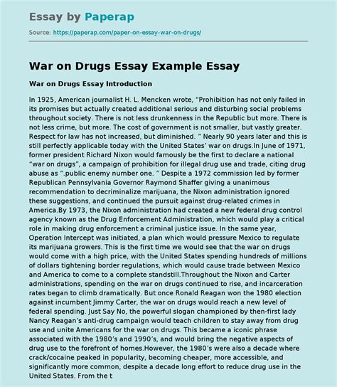 essay about war on drugs