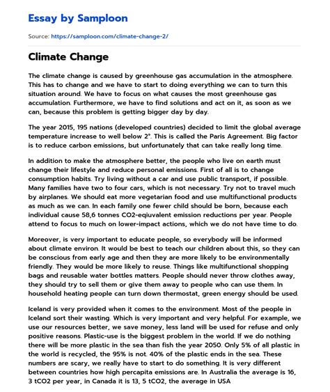 essay on climate change upsc