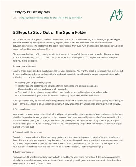 essay the Spam Folder
