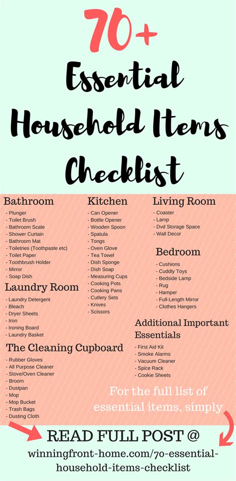 Essential Household Items Checklist