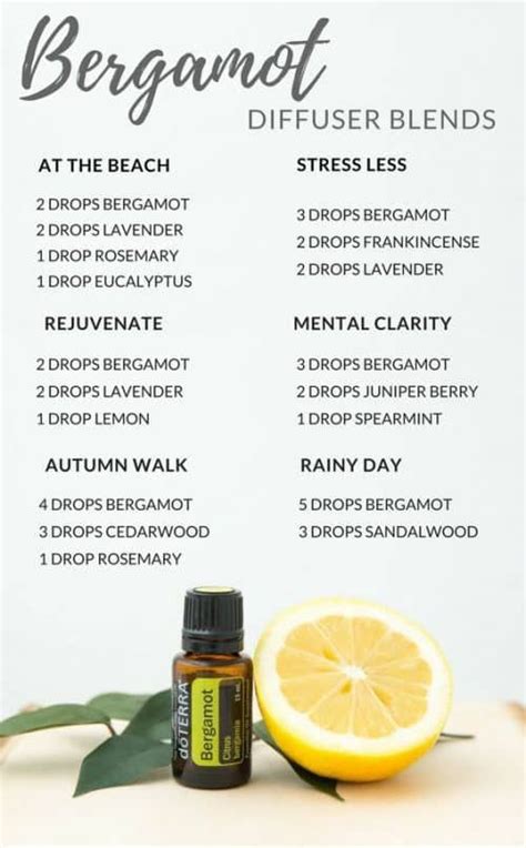 essential oils diffuser blend with bergamot