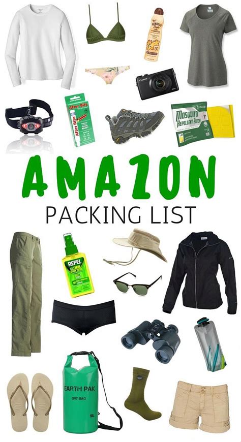 essentials Amazon jungle packing