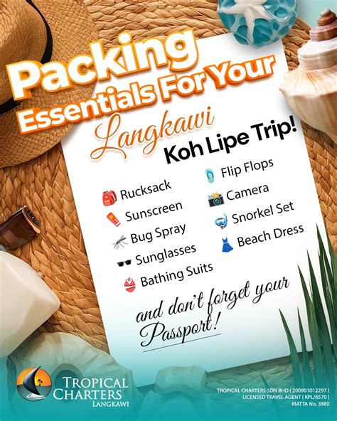 essentials for Langkawi